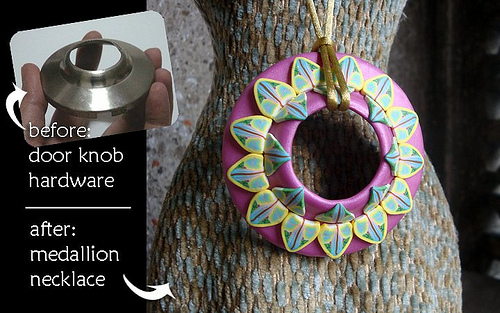 Trash to treasure: door knob turned into a necklace