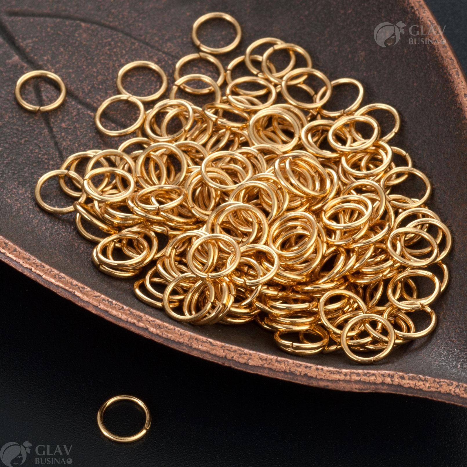 Золотистые соединительные колечки из хирургической стали, размер 6x0.7мм, с долговечным покрытием для украшений и ремесел.