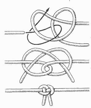Как завязать узел на веревке с крестиком?