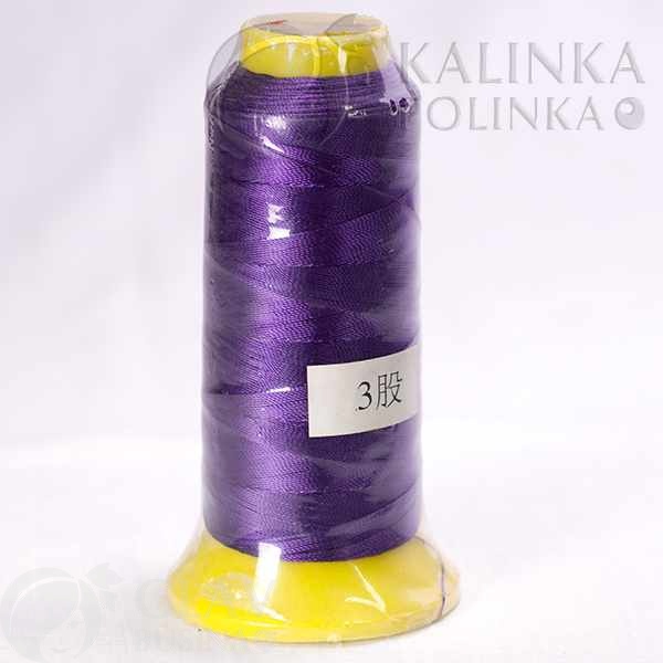 Фиолетовые синтетические нитки 0.3мм на катушке, доступная цена.