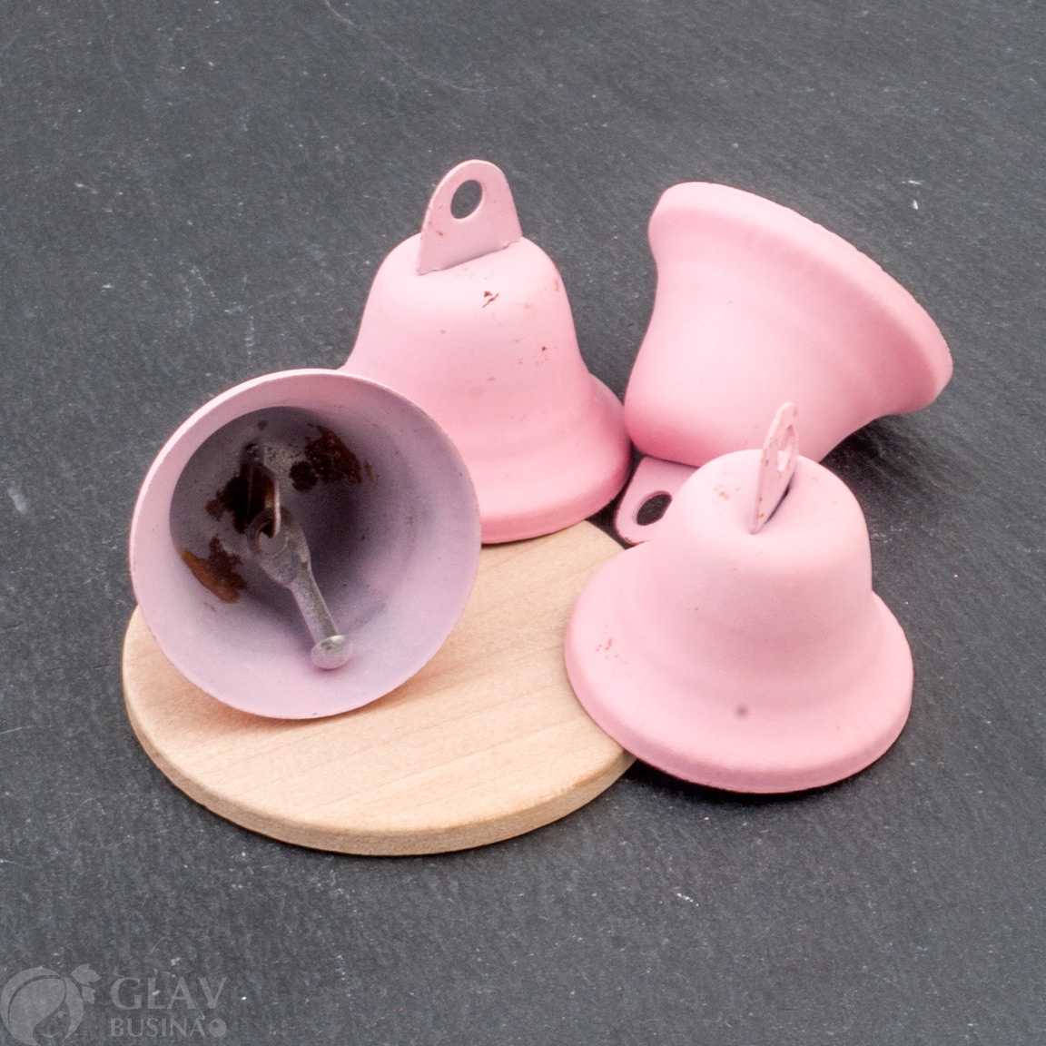 Металлические колокольчики винтажного розового цвета, диаметр 38мм, отличного качества, цена за 1 шт. - украшения для создания стильных бижутерий.