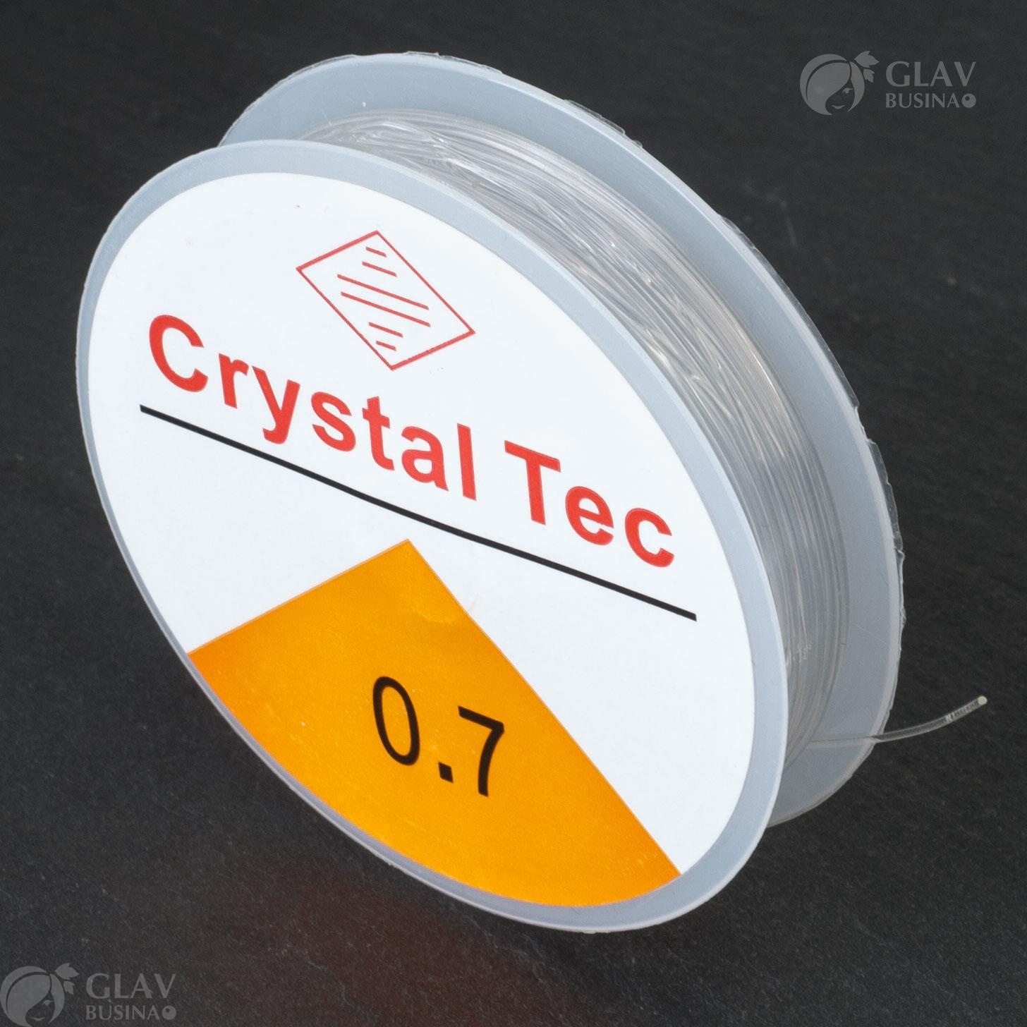 Бесцветная силиконовая нить 0.7мм 5м на катушке из Китая для изготовления браслетов, без волокон.